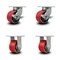Service Caster 6 Inch Heavy Duty Red Poly on Cast Iron Wheel Caster Brakes 2 Rigid SCC, 2PK SCC-KP92S630-PUR-RS-SLB-2-R-2 - alternate 1